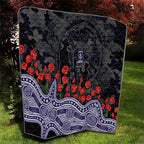 Fremantle Dockers ANZAC Day Quilt Indigenous Dot Art with Poppy Flower Tribute