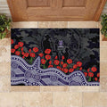 Fremantle Dockers ANZAC Day Rubber Doormat Indigenous Dot Art with Poppy Flower Tribute