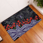 Fremantle Dockers ANZAC Day Rubber Doormat Indigenous Dot Art with Poppy Flower Tribute