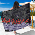 Fremantle Dockers ANZAC Day Sarong Indigenous Dot Art with Poppy Flower Tribute