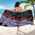 Fremantle Dockers ANZAC Day Sarong Indigenous Dot Art with Poppy Flower Tribute