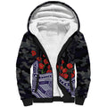 Fremantle Dockers ANZAC Day Sherpa Hoodie Indigenous Dot Art with Poppy Flower Tribute