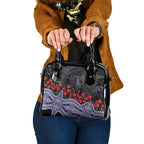 Fremantle Dockers ANZAC Day Shoulder Handbag Indigenous Dot Art with Poppy Flower Tribute