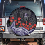 Fremantle Dockers ANZAC Day Spare Tire Cover Indigenous Dot Art with Poppy Flower Tribute