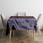 Fremantle Dockers ANZAC Day Tablecloth Indigenous Dot Art with Poppy Flower Tribute