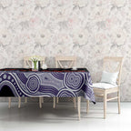 Fremantle Dockers ANZAC Day Tablecloth Indigenous Dot Art with Poppy Flower Tribute