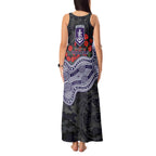 Fremantle Dockers ANZAC Day Tank Maxi Dress Indigenous Dot Art with Poppy Flower Tribute