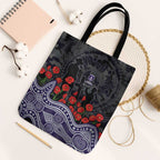 Fremantle Dockers ANZAC Day Tote Bag Indigenous Dot Art with Poppy Flower Tribute