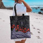 Fremantle Dockers ANZAC Day Tote Bag Indigenous Dot Art with Poppy Flower Tribute