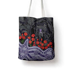 Fremantle Dockers ANZAC Day Tote Bag Indigenous Dot Art with Poppy Flower Tribute