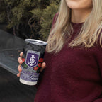 Fremantle Dockers ANZAC Day Tumbler Cup Indigenous Dot Art with Poppy Flower Tribute