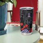 Fremantle Dockers ANZAC Day Tumbler Cup Indigenous Dot Art with Poppy Flower Tribute