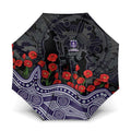 Fremantle Dockers ANZAC Day Umbrella Indigenous Dot Art with Poppy Flower Tribute
