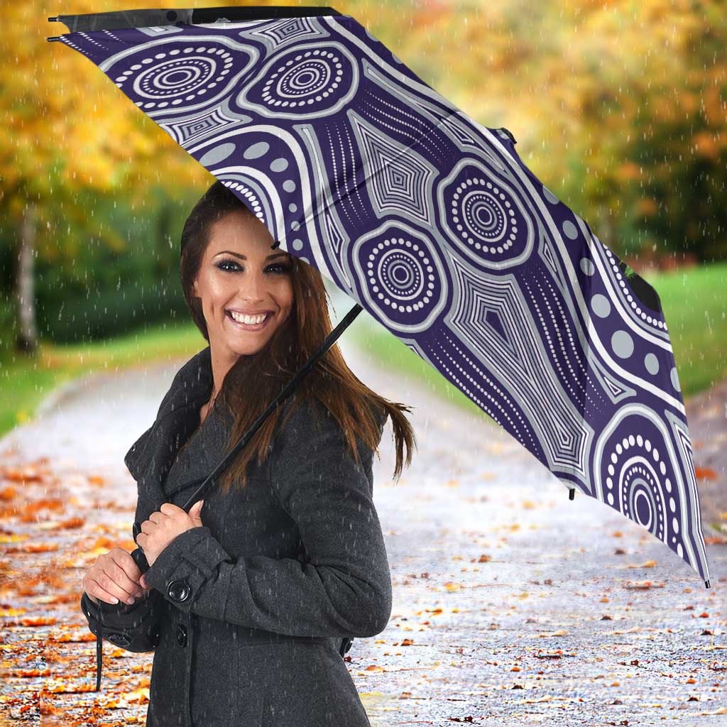 Fremantle Dockers ANZAC Day Umbrella Indigenous Dot Art with Poppy Flower Tribute