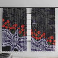 Fremantle Dockers ANZAC Day Window Curtain Indigenous Dot Art with Poppy Flower Tribute