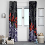 Fremantle Dockers ANZAC Day Window Curtain Indigenous Dot Art with Poppy Flower Tribute