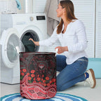 Essendon Bombers ANZAC Day Laundry Basket Indigenous Dot Art with Poppy Flower Tribute