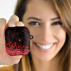 Essendon Bombers ANZAC Day AirPods Case Indigenous Dot Art with Poppy Flower Tribute