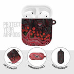 Essendon Bombers ANZAC Day AirPods Case Indigenous Dot Art with Poppy Flower Tribute