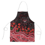 Essendon Bombers ANZAC Day Apron Indigenous Dot Art with Poppy Flower Tribute