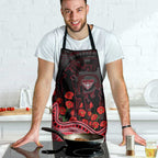 Essendon Bombers ANZAC Day Apron Indigenous Dot Art with Poppy Flower Tribute