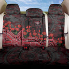 Essendon Bombers ANZAC Day Back Car Seat Cover Indigenous Dot Art with Poppy Flower Tribute