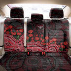 Essendon Bombers ANZAC Day Back Car Seat Cover Indigenous Dot Art with Poppy Flower Tribute