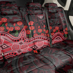 Essendon Bombers ANZAC Day Back Car Seat Cover Indigenous Dot Art with Poppy Flower Tribute