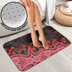 Essendon Bombers ANZAC Day Bathroom Set Indigenous Dot Art with Poppy Flower Tribute