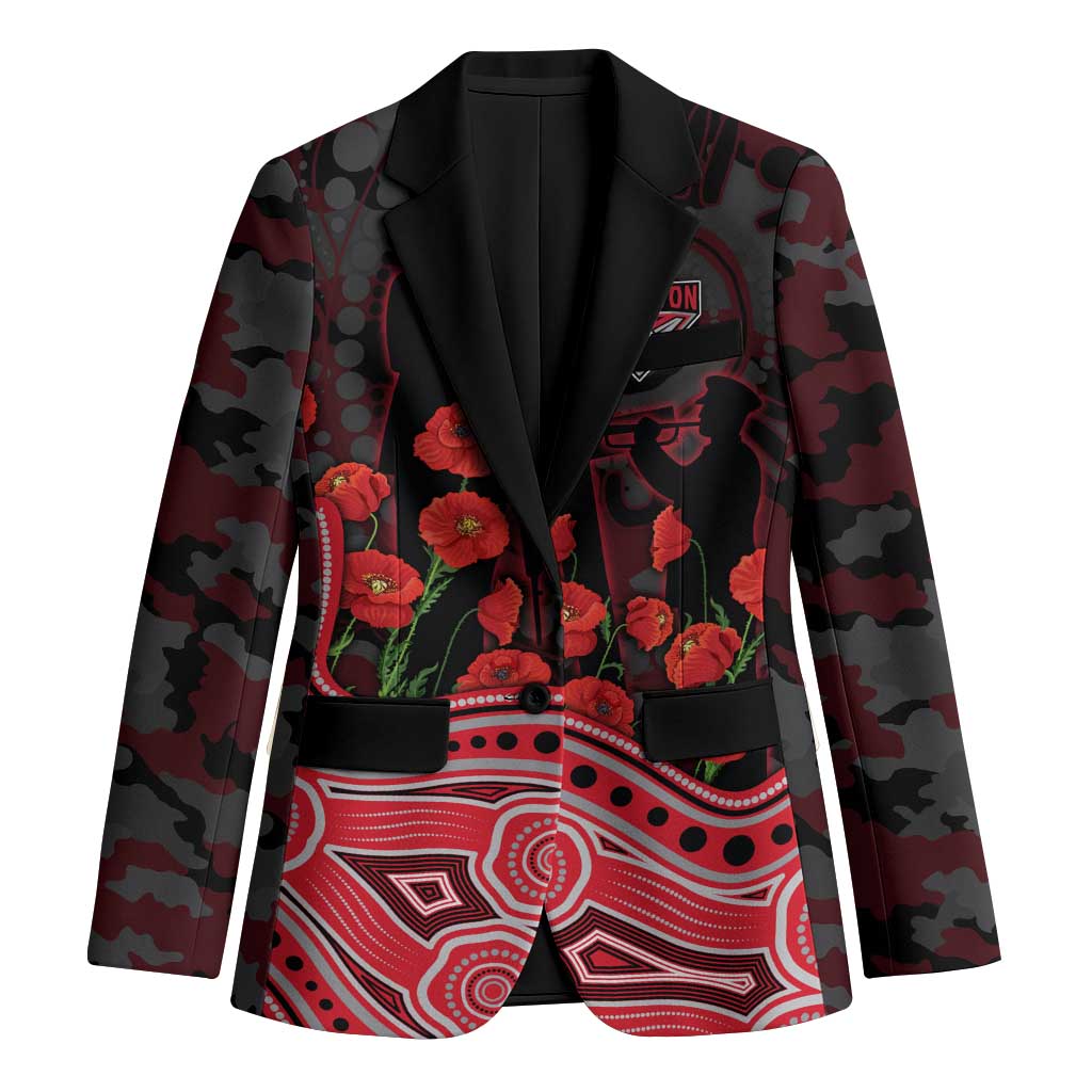 Essendon Bombers ANZAC Day Blazer Indigenous Dot Art with Poppy Flower Tribute