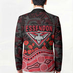 Essendon Bombers ANZAC Day Blazer Indigenous Dot Art with Poppy Flower Tribute
