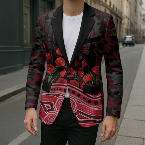 Essendon Bombers ANZAC Day Blazer Indigenous Dot Art with Poppy Flower Tribute