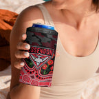 Essendon Bombers ANZAC Day 4 in 1 Can Cooler Tumbler Indigenous Dot Art with Poppy Flower Tribute