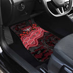 Essendon Bombers ANZAC Day Car Mats Indigenous Dot Art with Poppy Flower Tribute