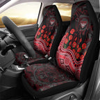 Essendon Bombers ANZAC Day Car Seat Cover Indigenous Dot Art with Poppy Flower Tribute