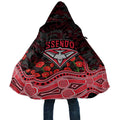Essendon Bombers ANZAC Day Cloak Indigenous Dot Art with Poppy Flower Tribute