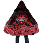 Essendon Bombers ANZAC Day Cloak Indigenous Dot Art with Poppy Flower Tribute