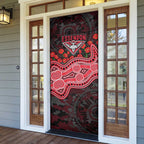 Essendon Bombers ANZAC Day Door Cover Indigenous Dot Art with Poppy Flower Tribute