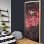 Essendon Bombers ANZAC Day Door Cover Indigenous Dot Art with Poppy Flower Tribute