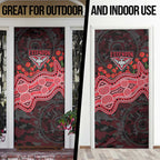 Essendon Bombers ANZAC Day Door Cover Indigenous Dot Art with Poppy Flower Tribute