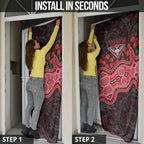 Essendon Bombers ANZAC Day Door Cover Indigenous Dot Art with Poppy Flower Tribute