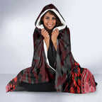 Essendon Bombers ANZAC Day Hooded Blanket Indigenous Dot Art with Poppy Flower Tribute