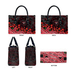 Essendon Bombers ANZAC Day Leather Bag Indigenous Dot Art with Poppy Flower Tribute