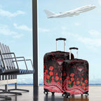 Essendon Bombers ANZAC Day Luggage Cover Indigenous Dot Art with Poppy Flower Tribute