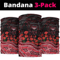 Essendon Bombers ANZAC Day Neck Gaiter Indigenous Dot Art with Poppy Flower Tribute