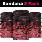 Essendon Bombers ANZAC Day Neck Gaiter Indigenous Dot Art with Poppy Flower Tribute