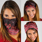 Essendon Bombers ANZAC Day Neck Gaiter Indigenous Dot Art with Poppy Flower Tribute