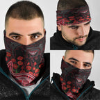 Essendon Bombers ANZAC Day Neck Gaiter Indigenous Dot Art with Poppy Flower Tribute