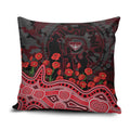 Essendon Bombers ANZAC Day Pillow Cover Indigenous Dot Art with Poppy Flower Tribute