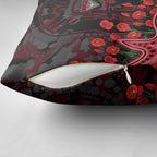Essendon Bombers ANZAC Day Pillow Cover Indigenous Dot Art with Poppy Flower Tribute